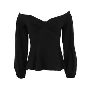 Topshop- BLACK STRETCH BARDOT TOP
Off the shoulder.
